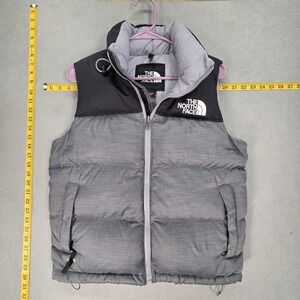 The North Face Gray and Black Puffer Vest